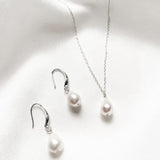 Aria Teardrop Freshwater Pearl Necklace Gold/Silver