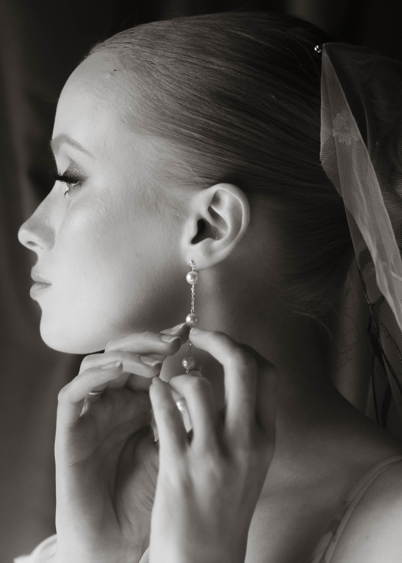 Dorothy Vegan Pearl Long Drop Earrings