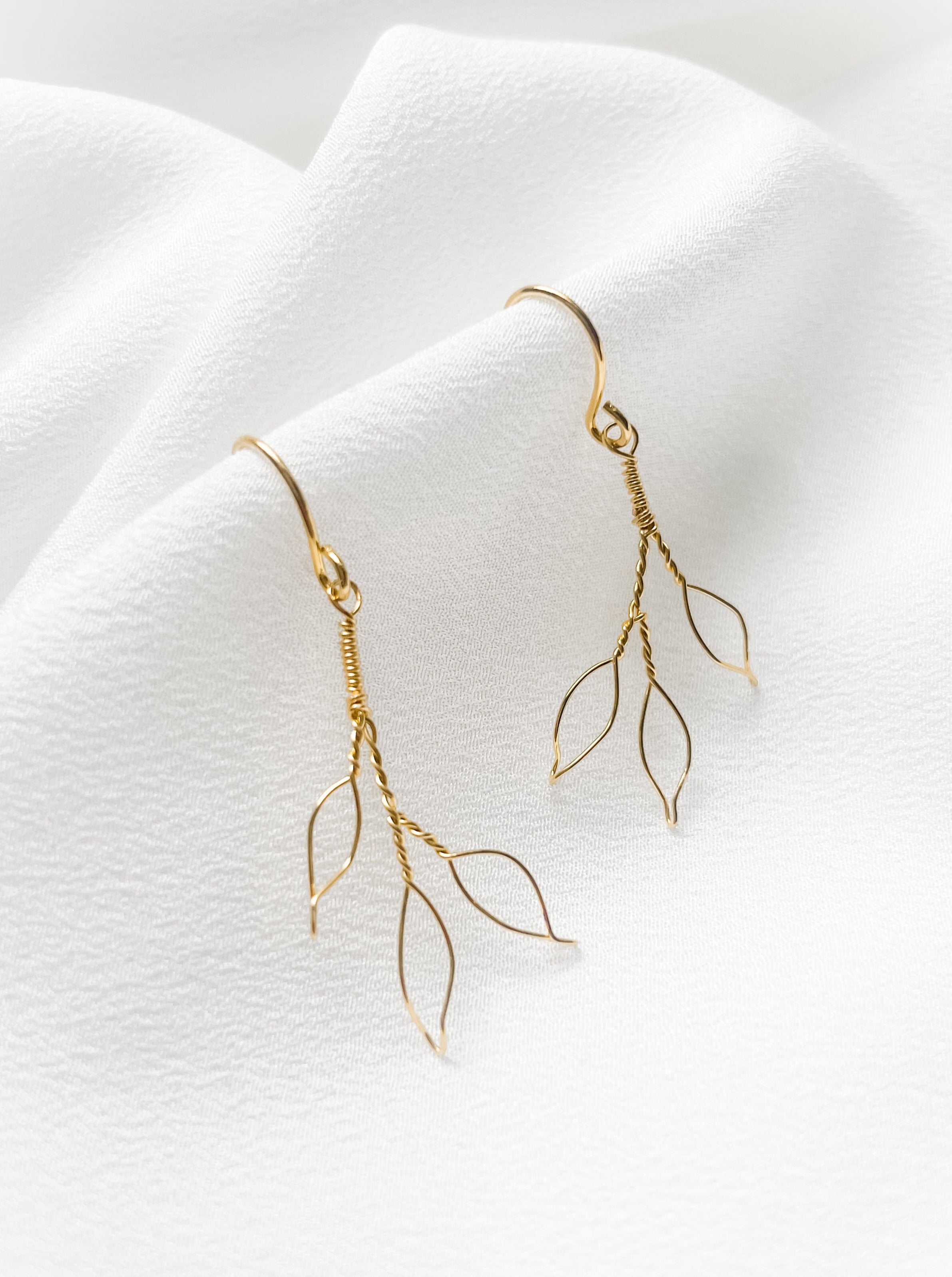 Liv delicate gold wire leaf earrings debbiecarlisle.com £25 (3)