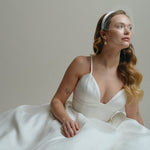 Robyn Ivory Satin Birdcage Veil Wedding Headband