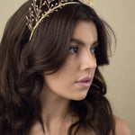 Delicate gold crystal crown - Maeve