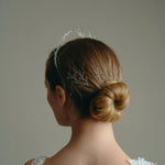 Libby silver leafy wedding hair pins and matching silver leaf crown