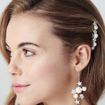 Artemis slim Swarovski star and pearl classic comb and Asteria drop earrings set