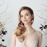 Asteria Swarovski Crystal star and pearl cluster bridal earrings by debbiecarlisle.com