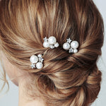 Astra Swarovski Crystal star and pearl cluster hairpins by debbiecarlisle.com