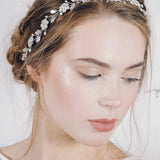 Crystal and pearl floral wedding headband