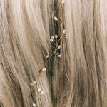 gold pearl wedding hairvine headband - Celine