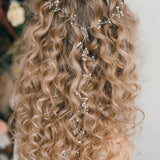 curly hair long crystal hairvine