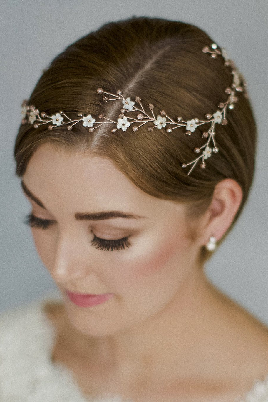 Delicate flower crown wedding halo circlet - Cornelia - Debbie Carlisle