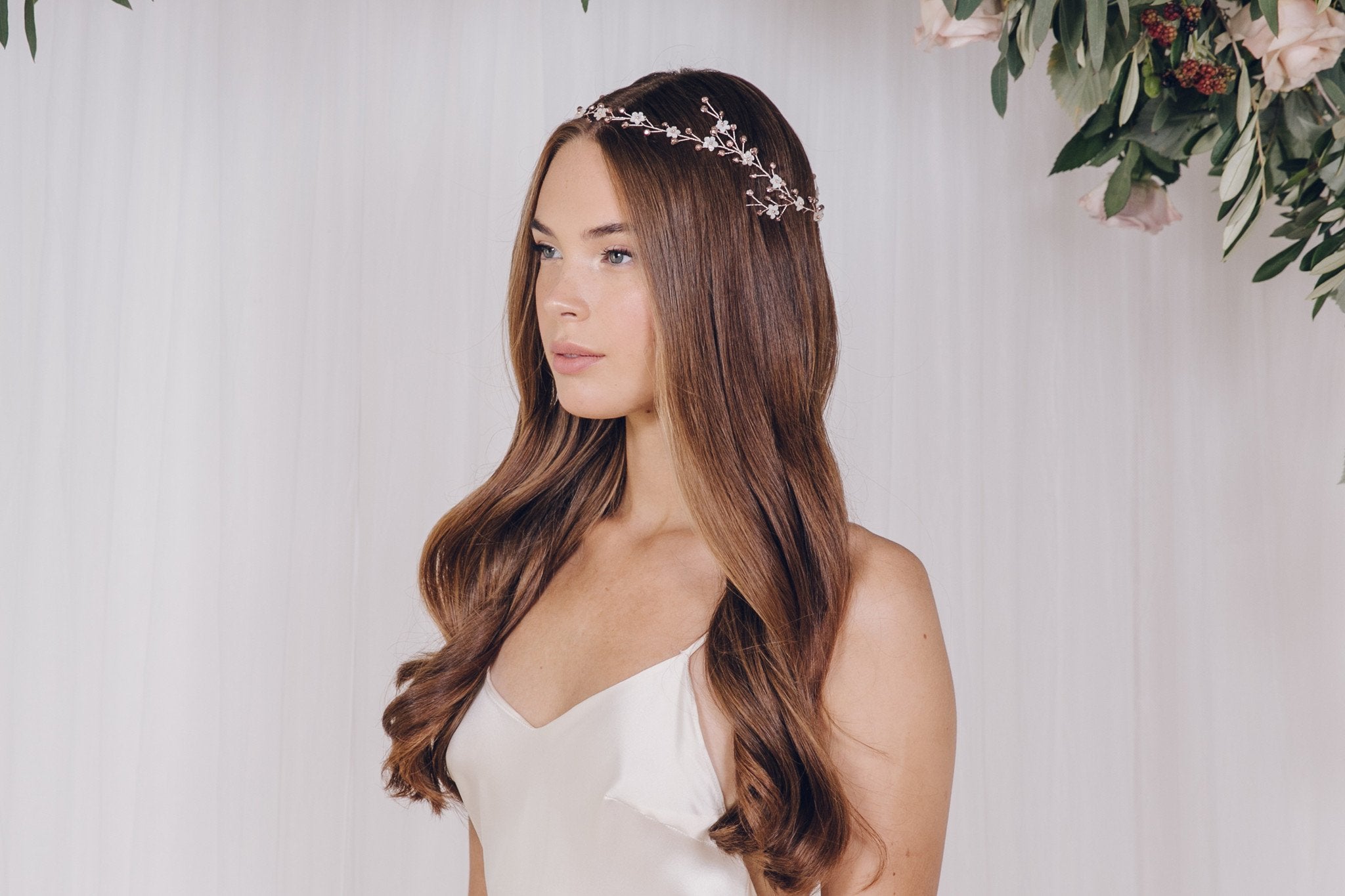 Delicate flower crown wedding halo circlet - Cornelia - Debbie Carlisle