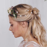 Delicate mother of pearl flower hair pins set - Daisy - Debbie Carlisle