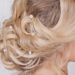 Delicate mother of pearl flower hair pins set - Daisy - Debbie Carlisle