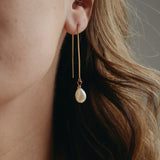 Freda Baroque Pearl Ear Threader Earrings Gold/Silver