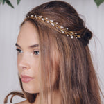 Rose gold, silver or gold crystal wedding headband browband - India - Debbie Carlisle