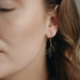 three-leaf delicate gold wire earrings