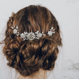 matching crystal bridal comb and wedding hair pins 