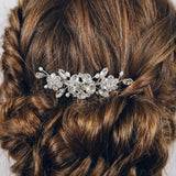 Crystal and pearl up do wedding hair comb