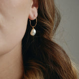Lucy baroque pearl earring hoops gold