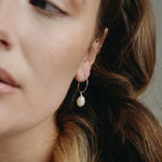 Lucy baroque pearl earring hoops silver