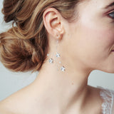 Silver Lunaria Swarovski Crystal star wedding earrings by Debbie Carlisle Moonlight collection