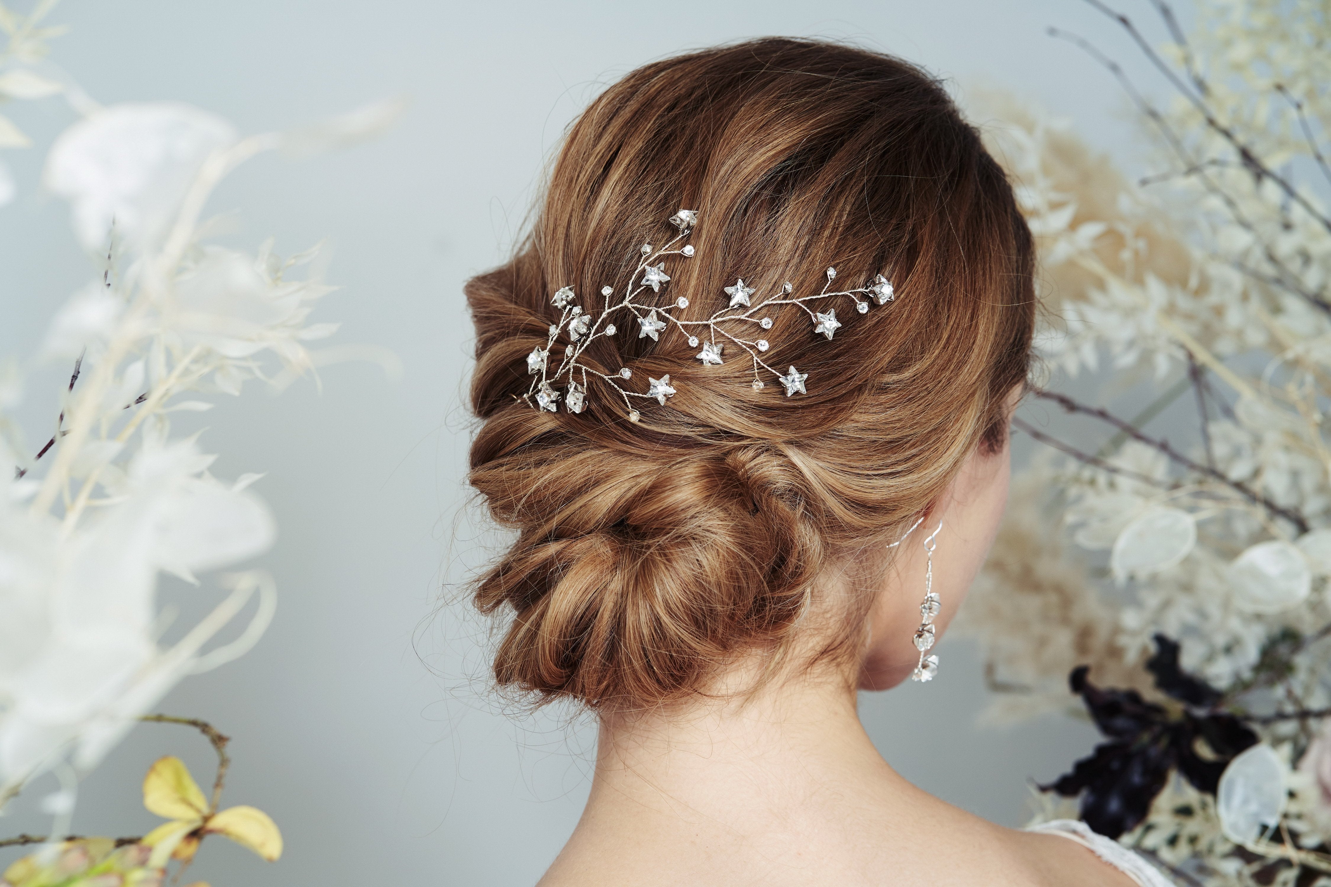 Celestial hairvine and earrings wedding jewellery set by Debbie Carlisle