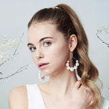 Silver plated Swarovski Pearl hoop earrings Mona by debbiecarlisle.com