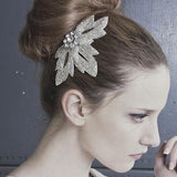Olivia silver leaf hair comb - Debbie Carlisle