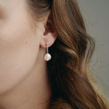 Pippa small drop baroque pearl earrings silver