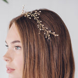 pearl wedding leaf headband