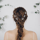 flower crystal bridal hair pins plait