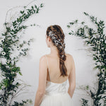 plait with bridal hair pins and hair vine 