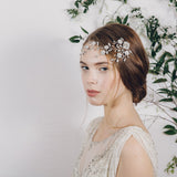 crystal and pearl wild flower bridal hair vine