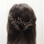 Rose gold crystal botanical branch hair vine for updo or half up wedding hair - Small Rosemary