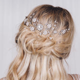 Large silver flower wedding hair comb - Small Sybil - Debbie Carlisle