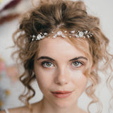 Small silver wedding forehead band