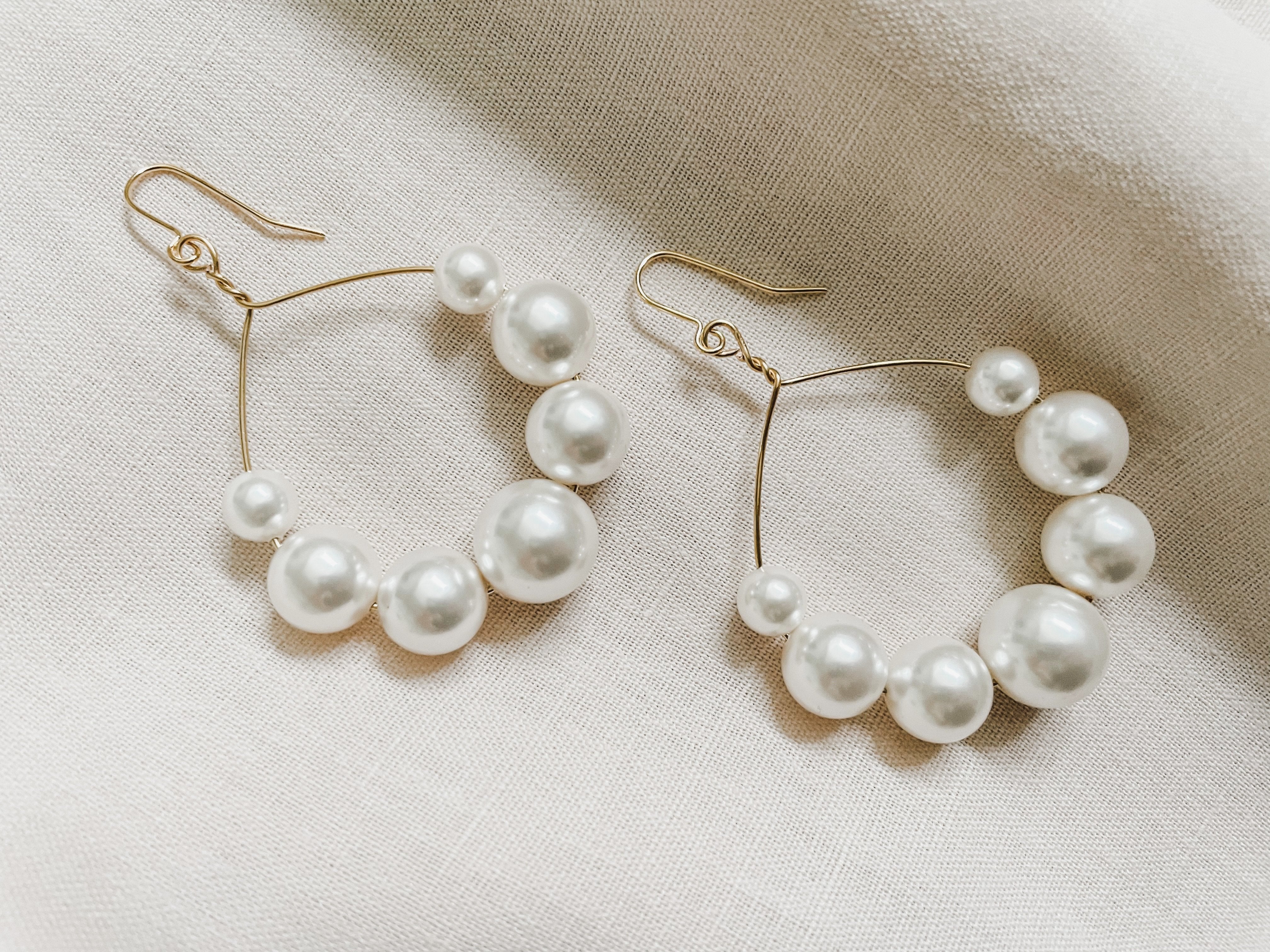 Mona Statement Pearl Hoop Earrings