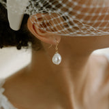 Keira Large Baroque Pearl Drop Earrings Gold/Silver