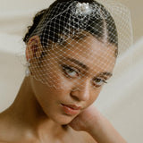 Luxury Hand-Sewn Ivory Bridal Birdcage Veil