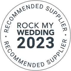 Logo says: Rock My Wedding 2023 recommended supplier