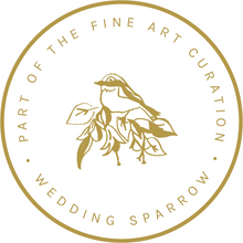Logo says 'part of the fine art curation, Wedding Sparrow'