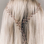 Crystal or pearl bridal hairvine in gold, silver or rose gold - Amy 'Y' hair vine