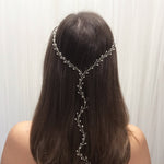 silver and pearl 'Y' bridal hair vine Amy