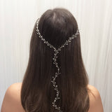 silver and pearl 'Y' bridal hair vine Amy