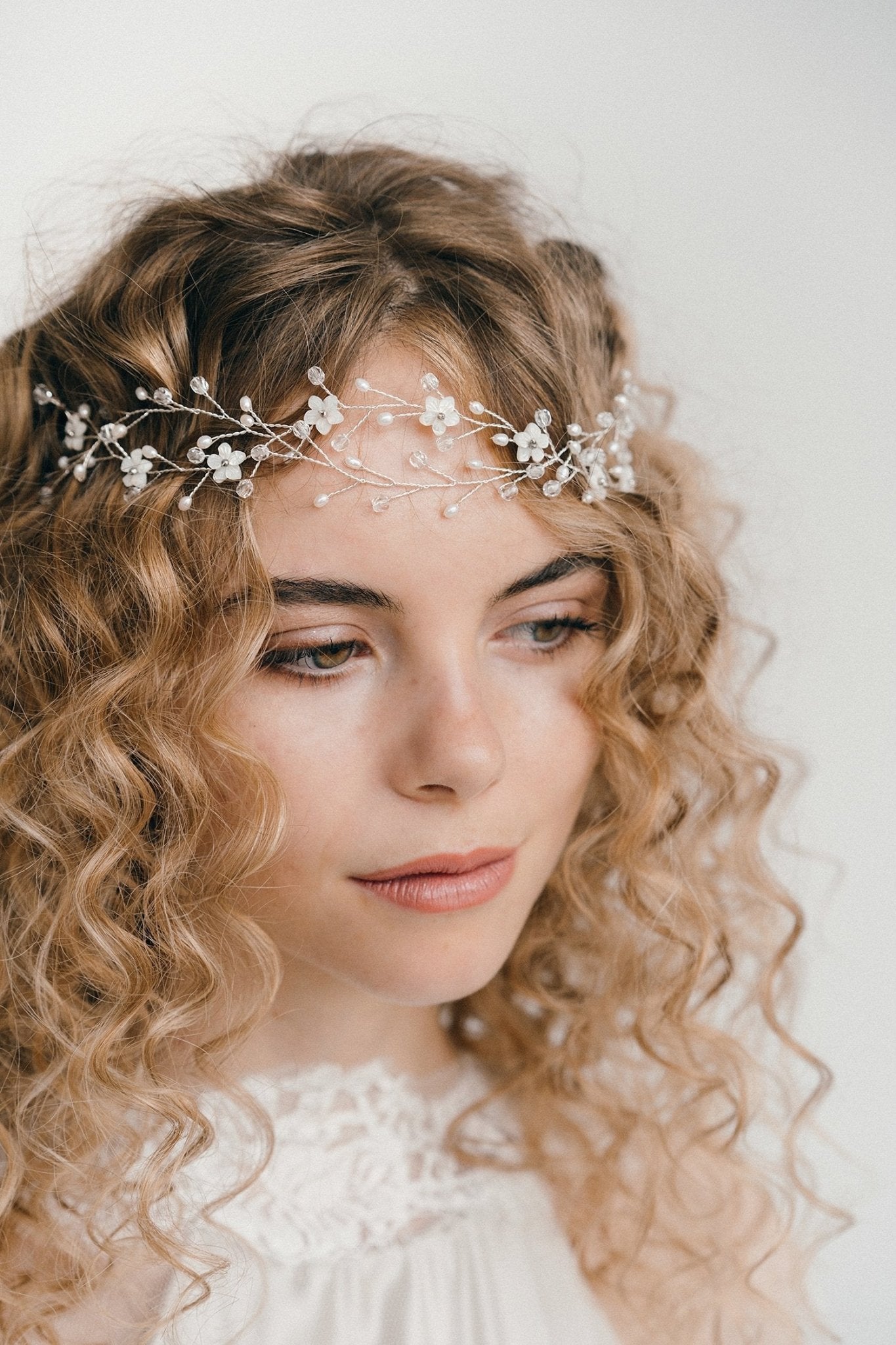 Crystal bohemian intertwined wedding hair vine - Anastasia - Debbie Carlisle