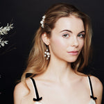Gold Asteria celestial wedding hair comb and earrings by Debbie Carlisle