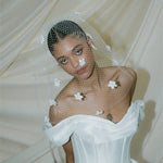 Blossom Statement Birdcage Blusher Veil With 3D Flowers 