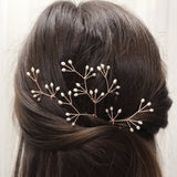 Rose gold freshwater pearl cluster hair pins - Celeste