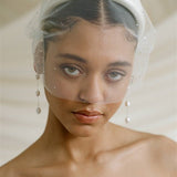 Dita Sheer Tulle Ivory Birdcage Veil With Face-Framing Crystals