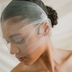 Dita Sheer Tulle Ivory Birdcage Veil With Face-Framing Crystals
