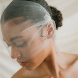 Dita Sheer Tulle Ivory Birdcage Veil With Face-Framing Crystals
